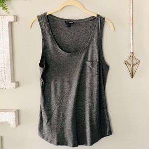Express Grey Tank Top w/ pocket